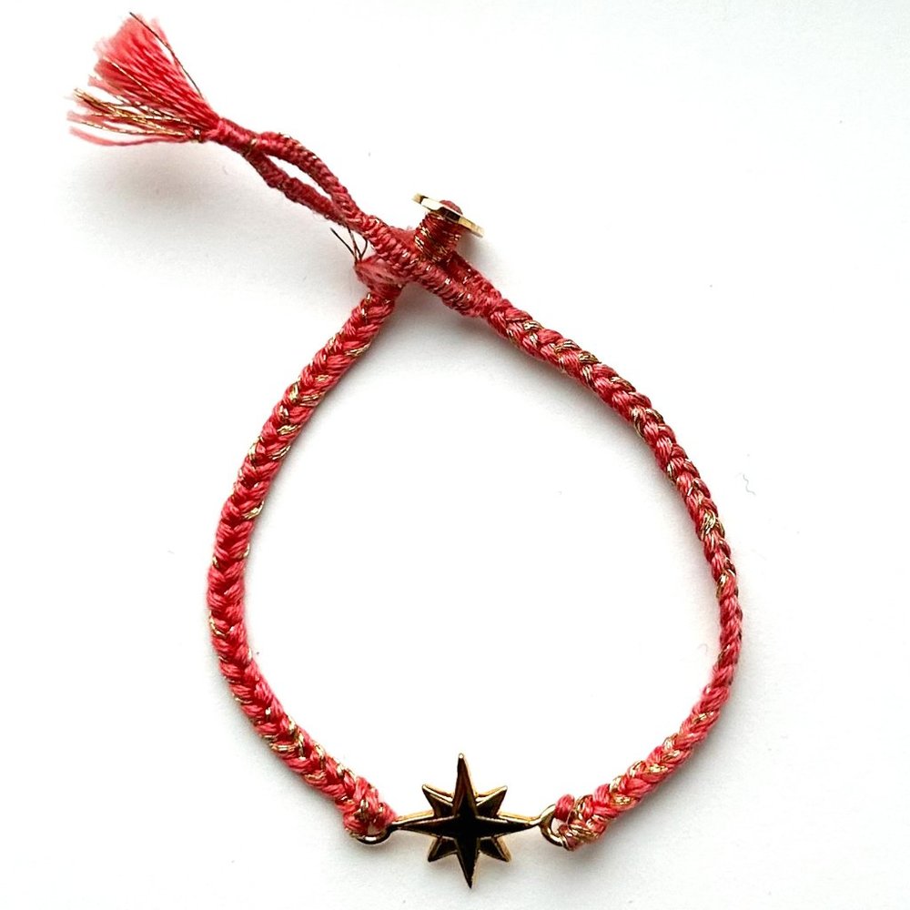 The Brave Collection Woven Braided Guava Starburst Bracelet